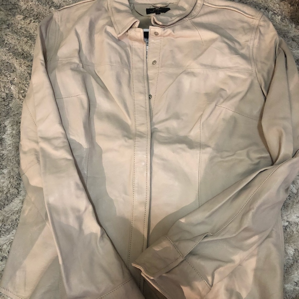 long sleeve leather blouse